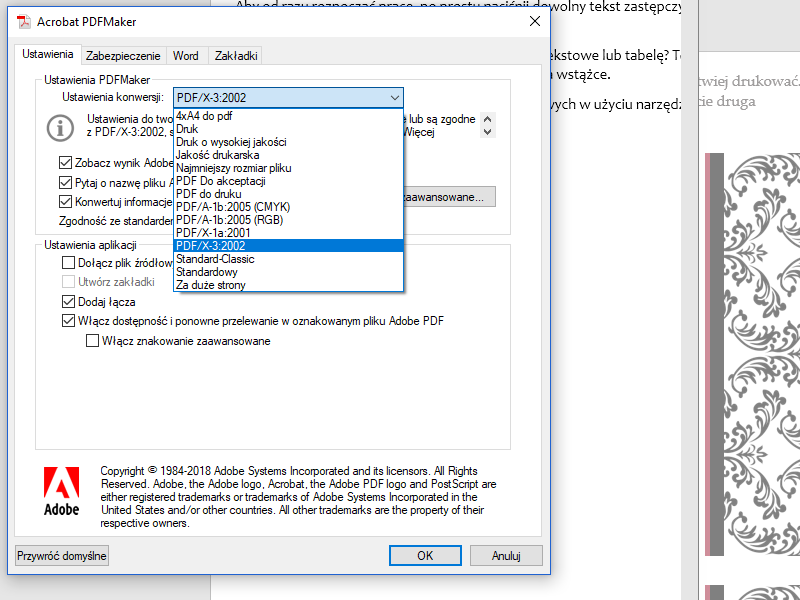 Eksport książki do PDF z Microsoft Word w celu wydruku w drukarni