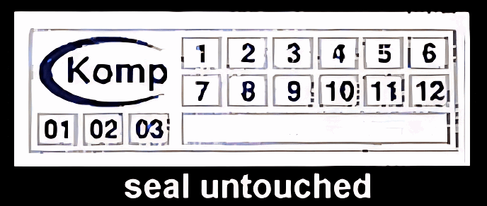 Widoczny efekt zabezpieczenia przy zastosowaniu plomby samoprzylepnej typu sticker