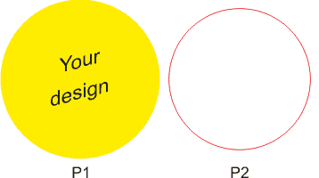 <strong>Przykładowy PDF do druku naklejki</strong><br>
P1. strona pierwsza PDF - projekt z tłem.<br>
P2. strona druga PDF - linia cięcia.<br>