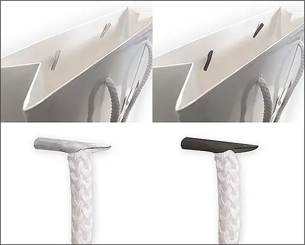 Zakończenia typu T-lace na rączkach toreb papierowych
