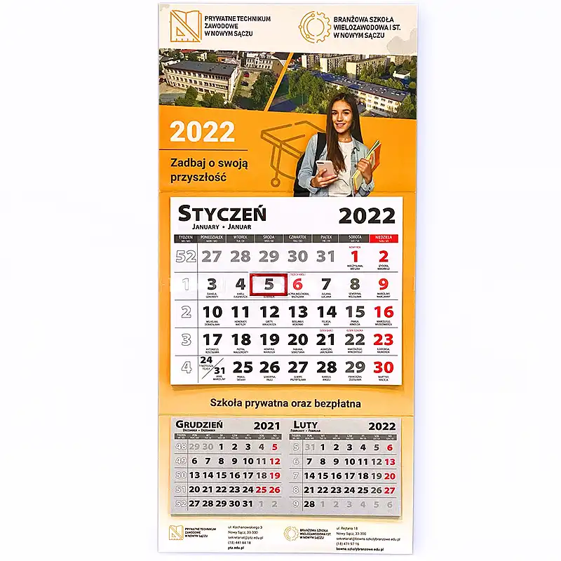 Firmowy kalendarz dwudzielny na zamówienie