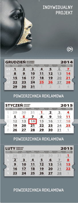 Kalendarze trójdzielne - ekstra duże (350x880) Kalendarze trójdzielne - ekstra duże (350x880)