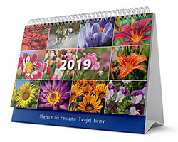 Kalendarz nabiurkowy wieloplanszowy na spirali - Kwiaty