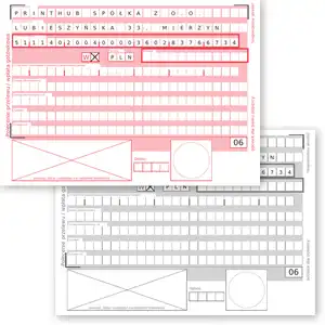 Polecenie przelewu / wpłata gotówkowa druk personalizowany (oryginał + kopia) Polecenie przelewu / wpłata gotówkowa druk personalizowany (oryginał + kopia)